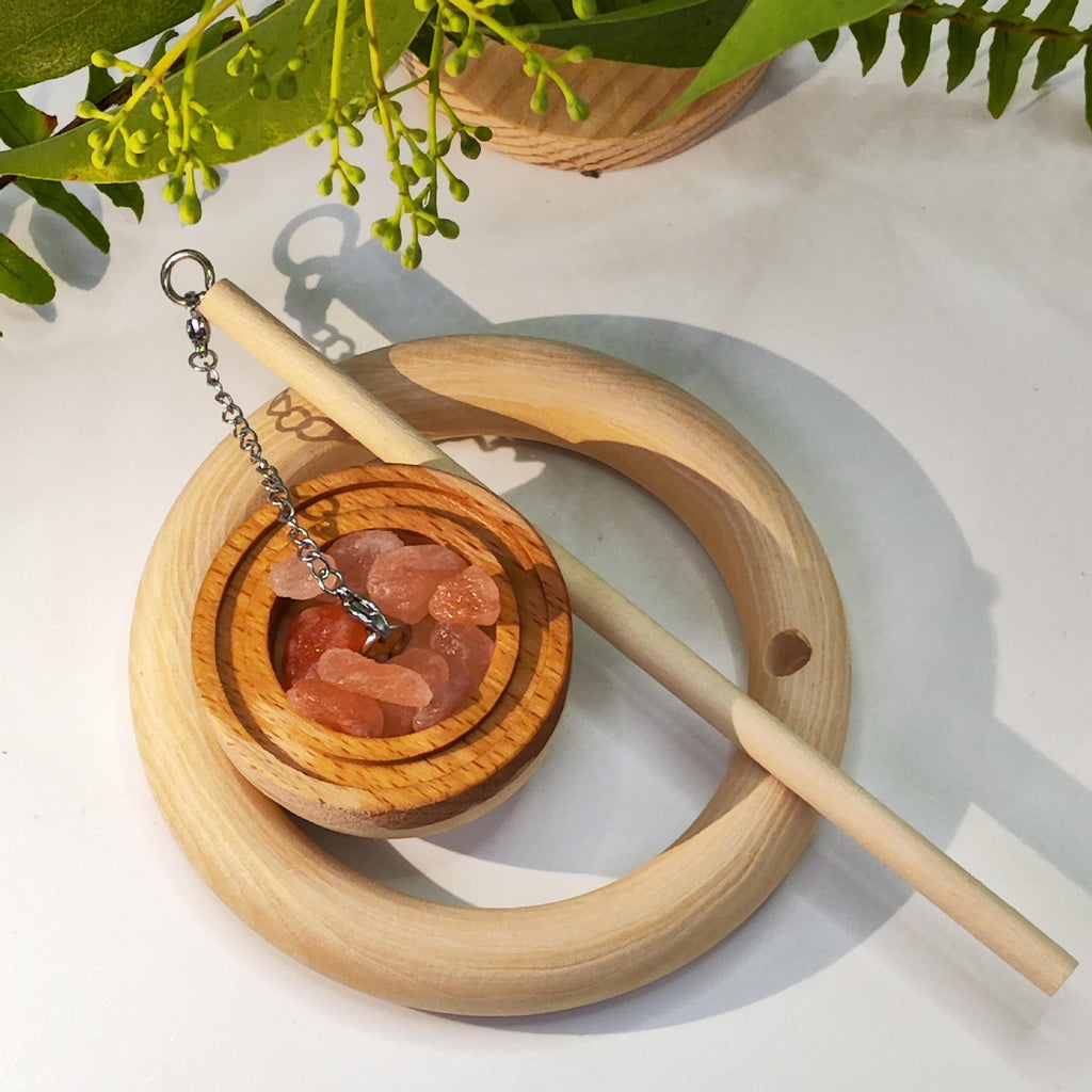 Tidova™ SaltGlow Aromatherapy Diffuser — Natural Salt Rock & Wood Design