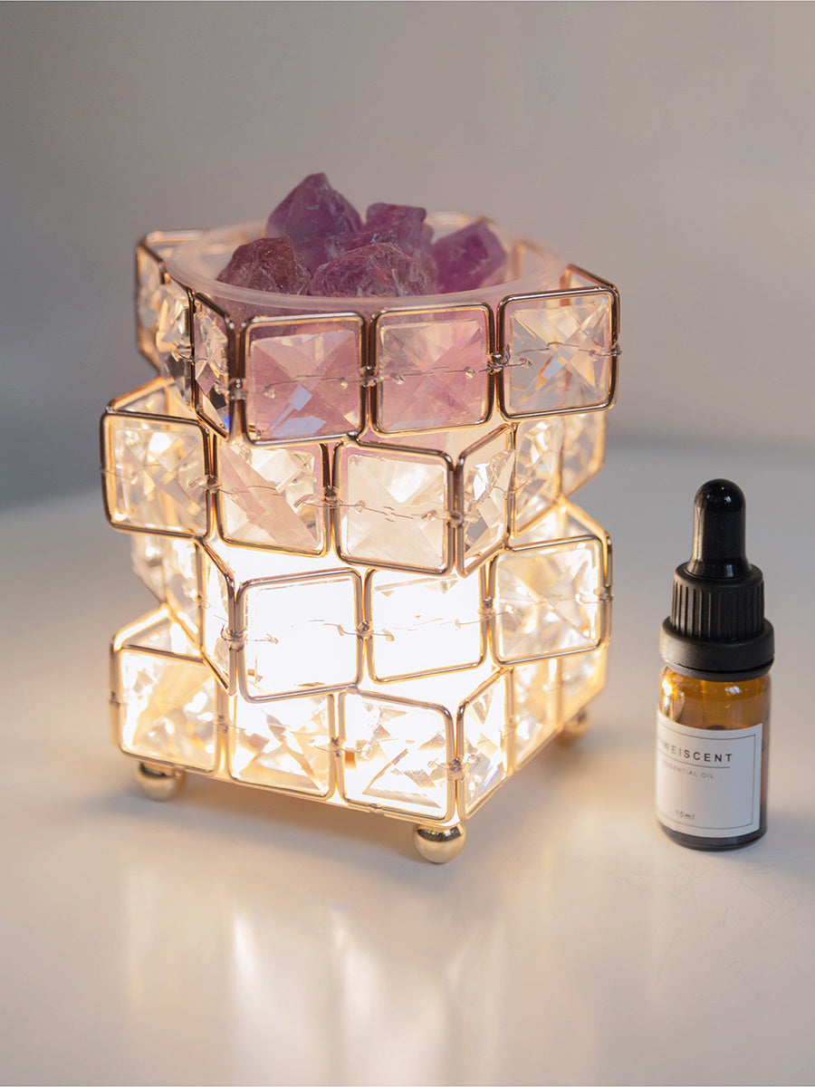 Tidova™ FireGlow Aromatherapy Crystal Diffuser — LED Night Light & Essential Oil Purifier
