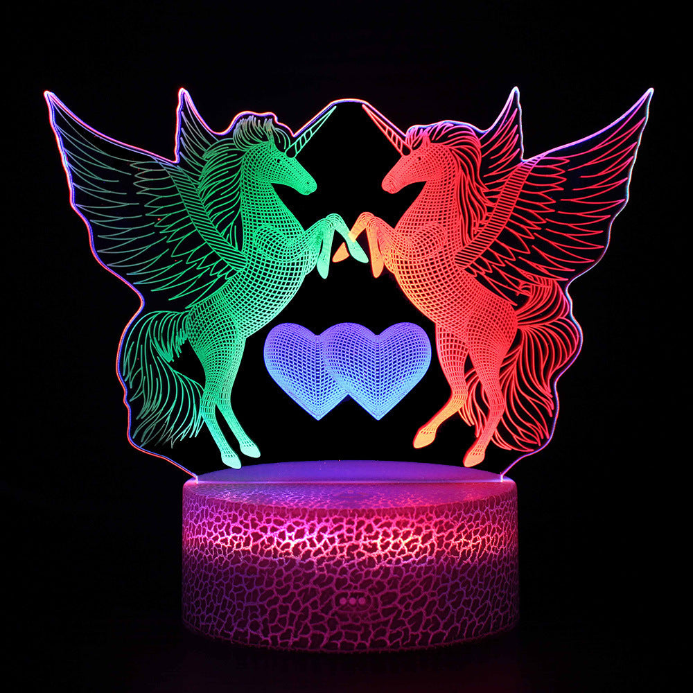 3 Acrylic Plates 3D Night Lights Touch Control Colorful LED Lamp 3D Peacock Animal Light Kids Gift Creative Bedroom Decor