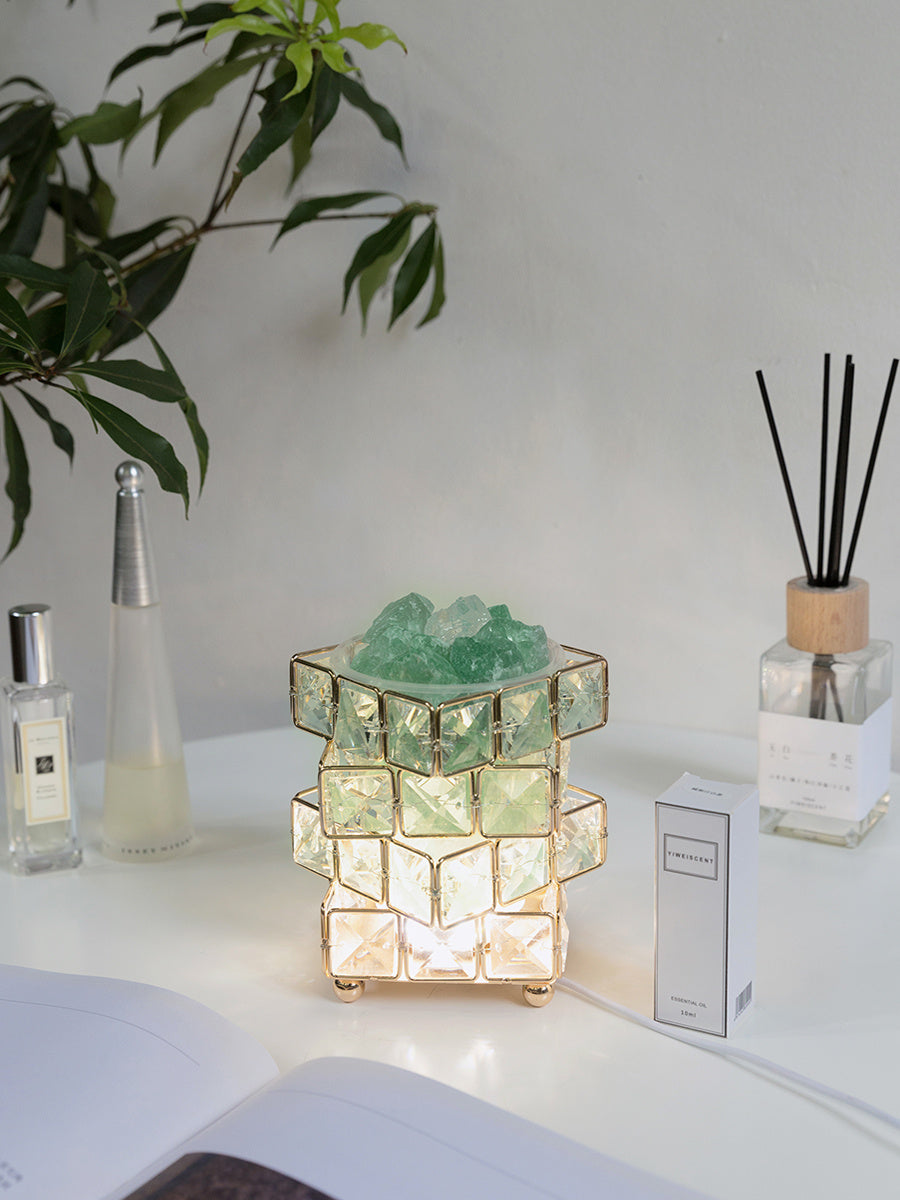 Tidova™ FireGlow Aromatherapy Crystal Diffuser — LED Night Light & Essential Oil Purifier