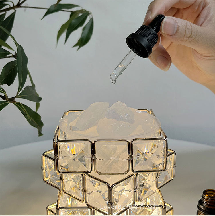 Tidova™ FireGlow Aromatherapy Crystal Diffuser — LED Night Light & Essential Oil Purifier