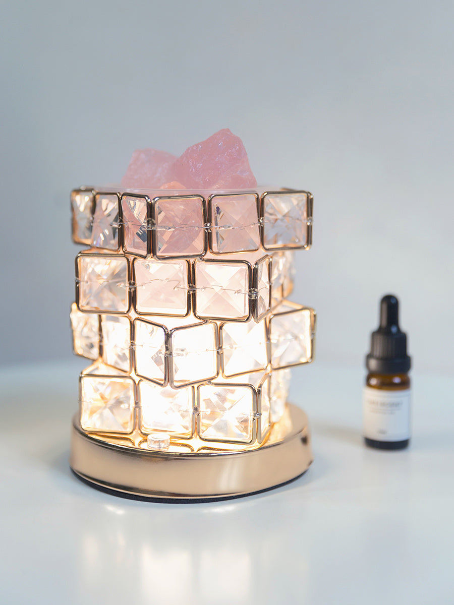 Tidova™ FireGlow Aromatherapy Crystal Diffuser — LED Night Light & Essential Oil Purifier