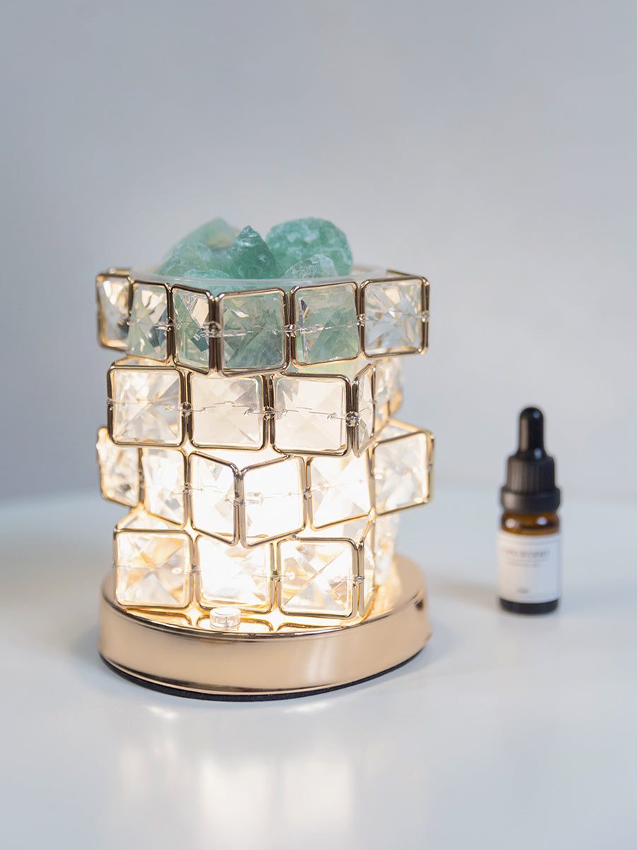 Tidova™ FireGlow Aromatherapy Crystal Diffuser — LED Night Light & Essential Oil Purifier
