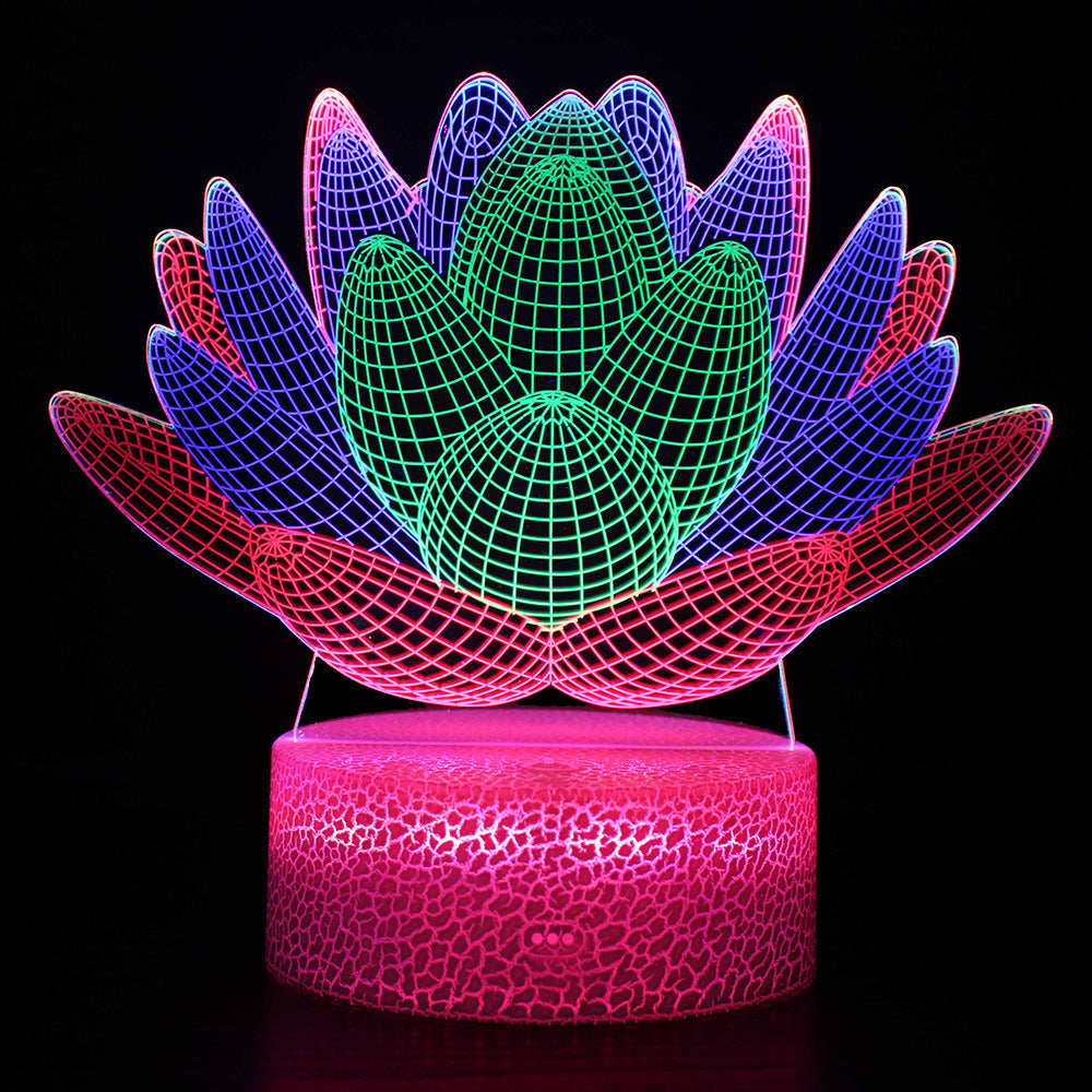 3 Acrylic Plates 3D Night Lights Touch Control Colorful LED Lamp 3D Peacock Animal Light Kids Gift Creative Bedroom Decor
