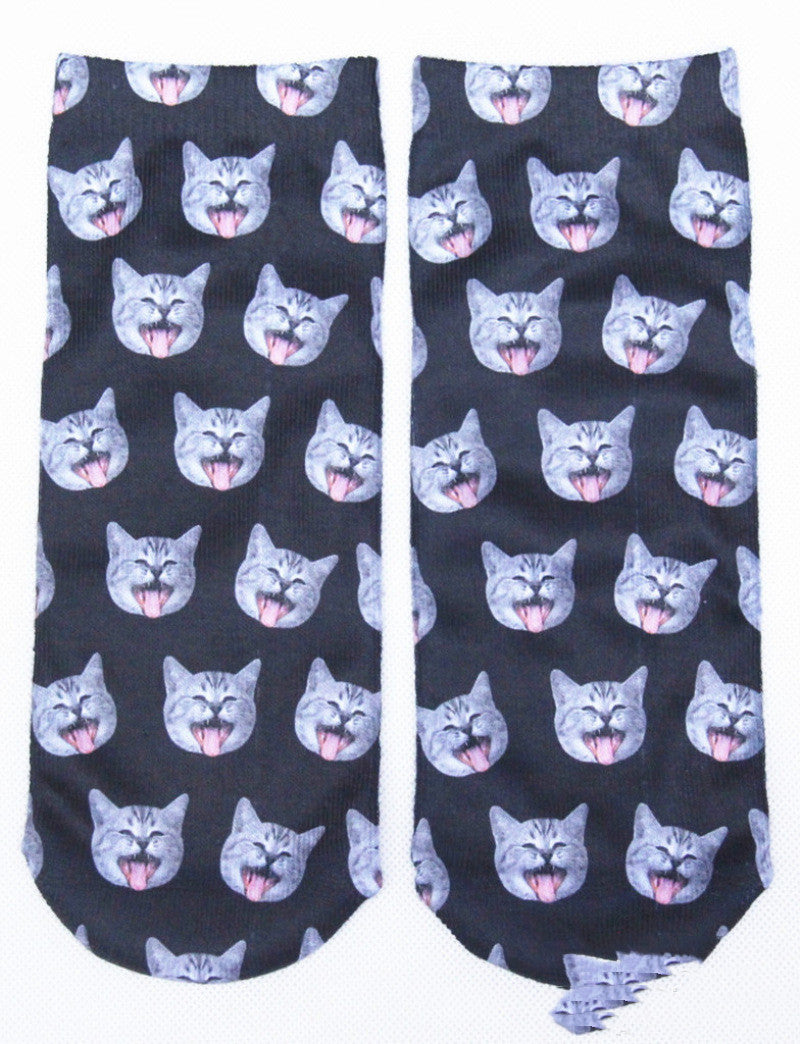 3D Printing Socks Flip Flops Cartoon Creative Socks Men And Women Couple Socks