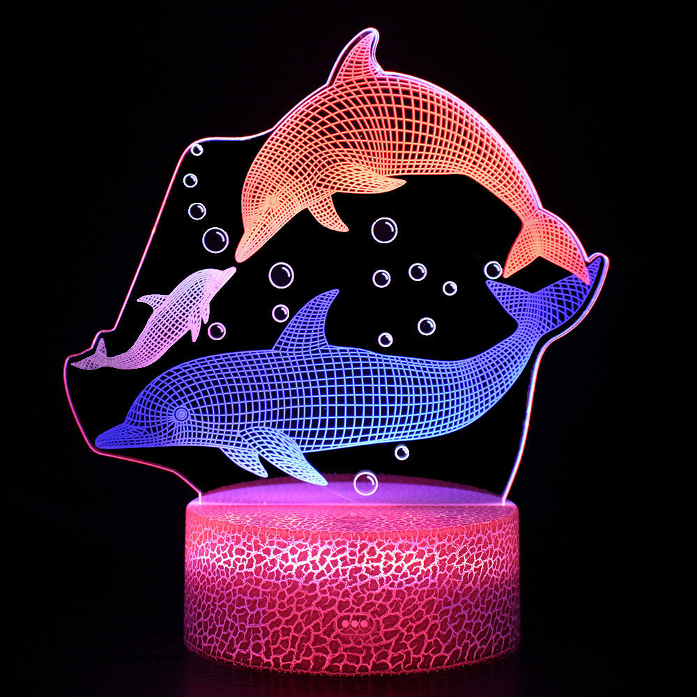 3 Acrylic Plates 3D Night Lights Touch Control Colorful LED Lamp 3D Peacock Animal Light Kids Gift Creative Bedroom Decor