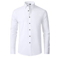 Solid Long Sleeve Shirt Fashion Slim Lapel Button Office Business Shirt Men's Clothing