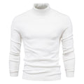 Winter Turtleneck Sweater Fashion Slim Fit Solid Color Pullover Knitted Top Men's Clothing